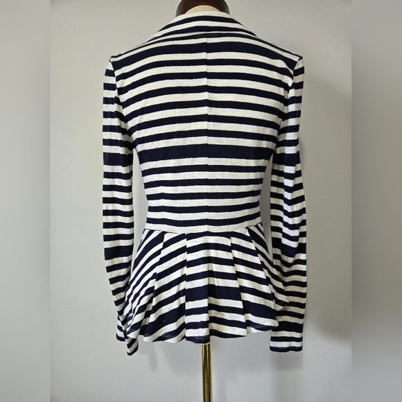 A|X ARMANI EXCHANGE Navy and White Lightweight Cotton Cardigan. Sise Small - Picture 6 of 12